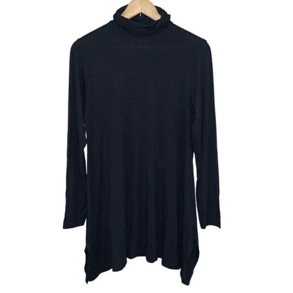Soft Surroundings Turtleneck Tunic Top Black Size Medium